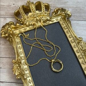 Frumos Gold Necklace with Circular Pendant